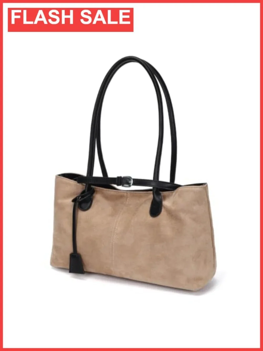 Faux Suede Hobo Tote Bag for Women Retro Slouchy Shoulder Handbag
